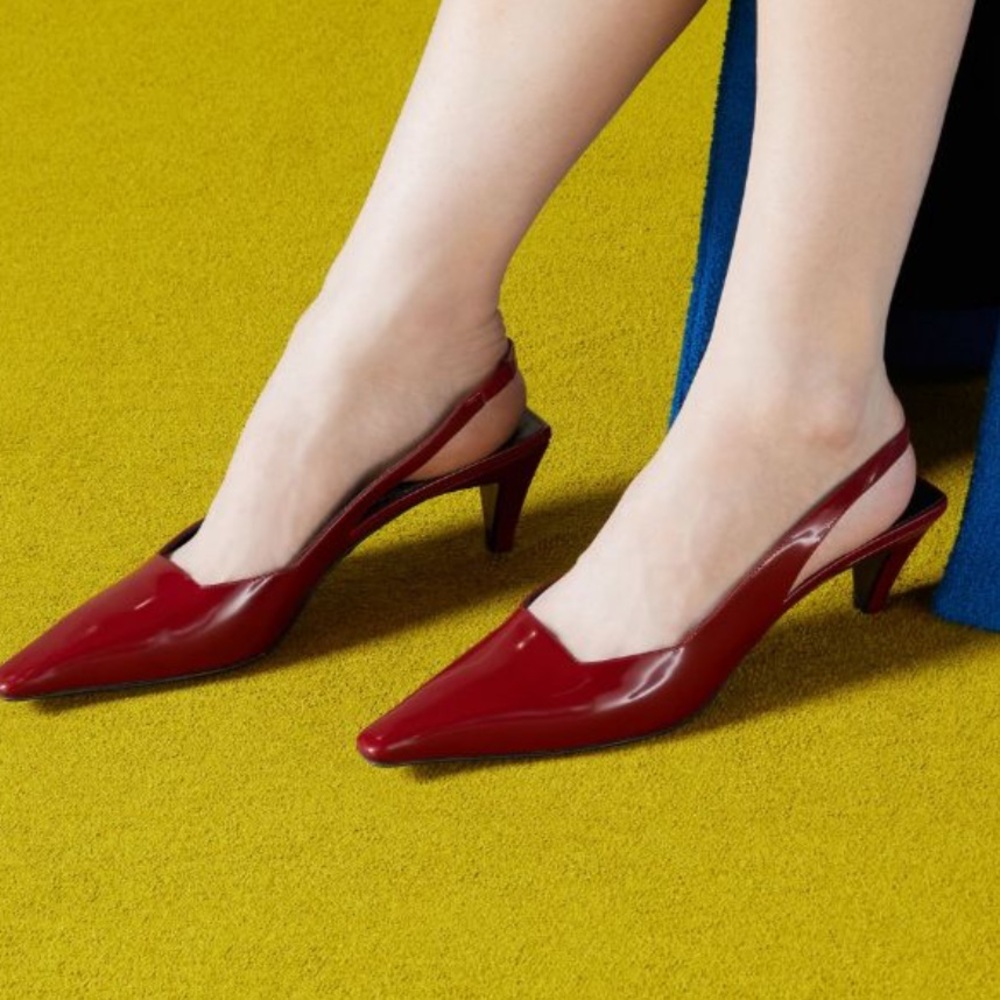 Gucci Mallory 55 Patent Leather Slingback Pumps - Cherry size EU 39 - Picture 3 of 6